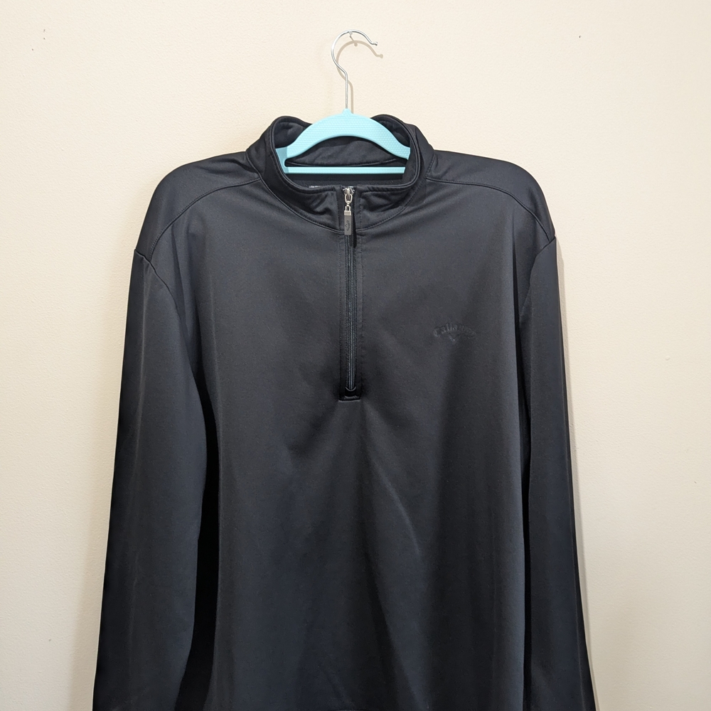 Callaway Men’s Quarter Zip Pullover XXL Black Golf Athletic Long Sleeve